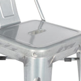 Bolero Bistro Galvanised Steel High Stool with Backrest (Pack of 4) - DL877 Metal Bar Stools Bolero   