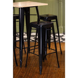 Bolero Bistro Bar Table with Wooden Top Black - FB595 Steel Tables Bolero   