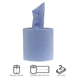 Jantex Centrefeed Blue Rolls 2-Ply 120m (Pack of 6) - DL921  Jantex   
