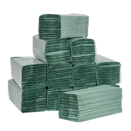 Jantex Z Fold Paper Hand Towels Green 1-Ply 3000 Sheets - DL923  Jantex   