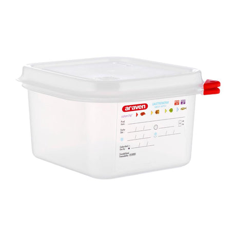 Araven Polypropylene 1/6 Gastronorm Food Storage Containers 1.7Ltr (Pack of 4) - DL980  Araven   