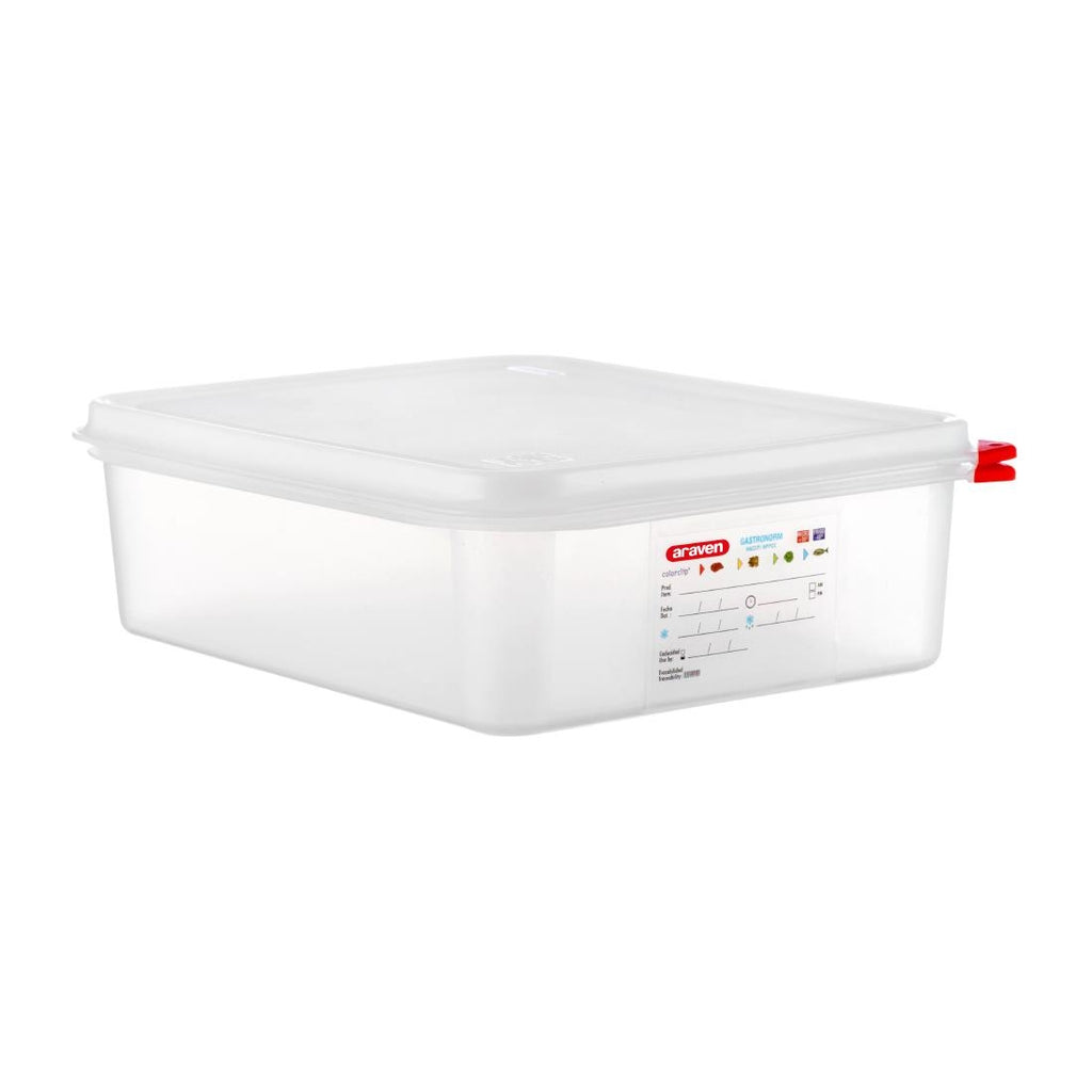 Araven Polypropylene 1/2 Gastronorm Food Container 6.5Ltr (Pack of 4) - DL982  Araven   