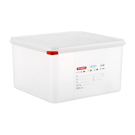 Araven Polypropylene 2/3 Gastronorm Food Storage Container 19Ltr (Pack of 4) - DL983  Araven   