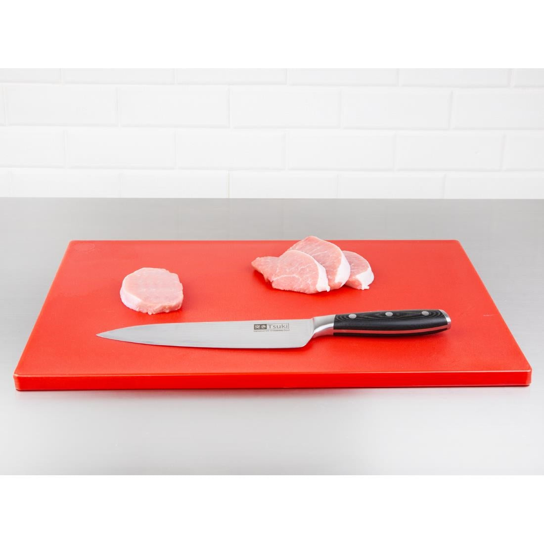 Hygiplas Thick Low Density Red Chopping Board 450x300x20mm - DM004  Hygiplas   