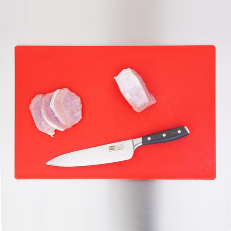 Hygiplas Thick Low Density Red Chopping Board 450x300x20mm - DM004  Hygiplas   