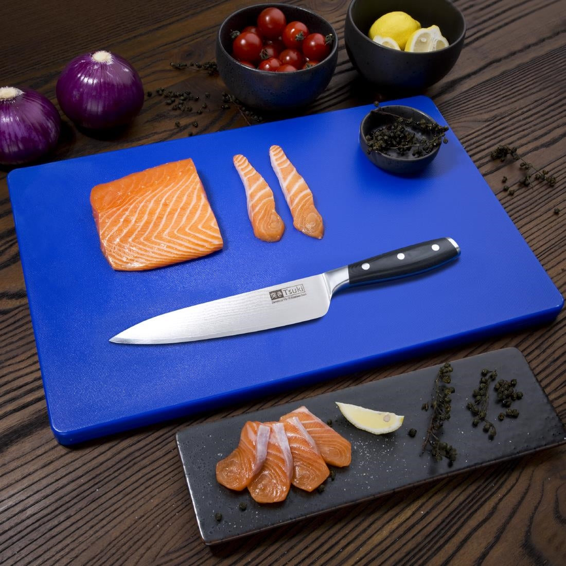 Hygiplas Thick Low Density Blue Chopping Board 450x300x20mm - DM005  Hygiplas   