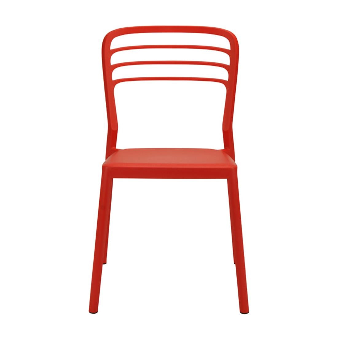 Newquay Ocean Plastic Outdoor Chair in Red (Pack of 4) - DM087 Plastic Chairs Everyday   