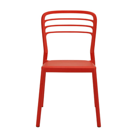Newquay Ocean Plastic Outdoor Chair in Red (Pack of 4) - DM087 Plastic Chairs Everyday   