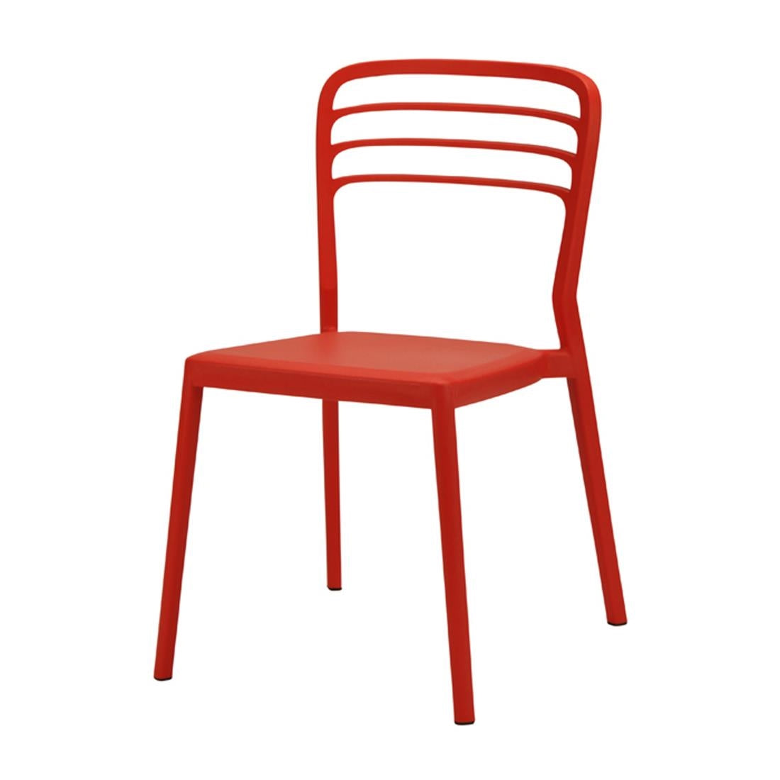 Newquay Ocean Plastic Outdoor Chair in Red (Pack of 4) - DM087 Plastic Chairs Everyday   