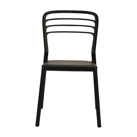 Newquay Ocean Plastic Outdoor Chair in Black (Pack of 4) - DM088 Plastic Chairs Everyday   