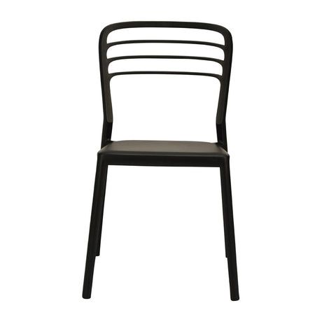Newquay Ocean Plastic Outdoor Chair in Black (Pack of 4) - DM088 Plastic Chairs Everyday   