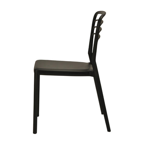 Newquay Ocean Plastic Outdoor Chair in Black (Pack of 4) - DM088 Plastic Chairs Everyday   