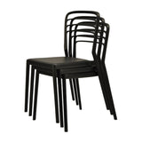 Newquay Ocean Plastic Outdoor Chair in Black (Pack of 4) - DM088 Plastic Chairs Everyday   