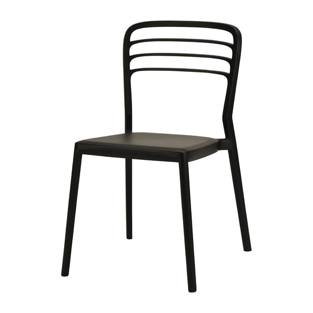 Newquay Ocean Plastic Outdoor Chair in Black (Pack of 4) - DM088 Plastic Chairs Everyday   