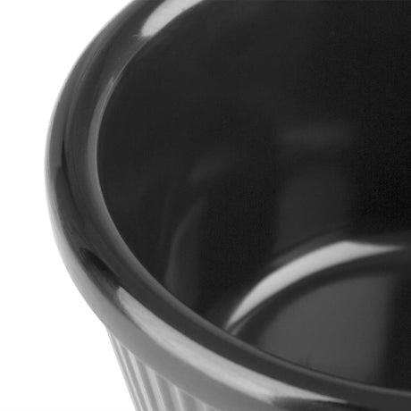 Olympia Kristallon Melamine Fluted Ramekins Black 70mm (Pack of 12) - DM163 Melamine and Polycarbonate Olympia   