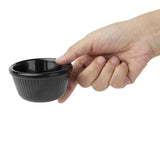Olympia Kristallon Melamine Fluted Ramekins Black 76mm (Pack of 12) - DM164 Melamine and Polycarbonate Olympia   