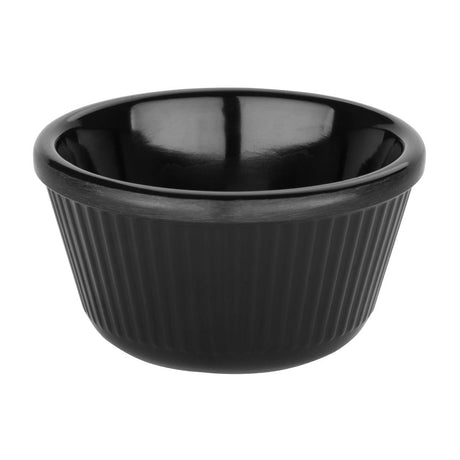 Olympia Kristallon Melamine Fluted Ramekins Black 89mm (Pack of 12) - DM165 Melamine and Polycarbonate Olympia   