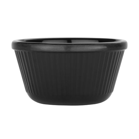 Olympia Kristallon Melamine Fluted Ramekins Black 89mm (Pack of 12) - DM165 Melamine and Polycarbonate Olympia   