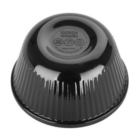 Olympia Kristallon Melamine Fluted Ramekins Black 89mm (Pack of 12) - DM165 Melamine and Polycarbonate Olympia   