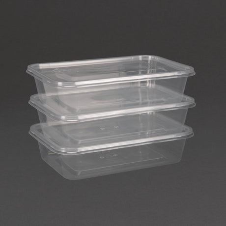 Fiesta Plastic Microwavable Containers With Lid Small 500ml (Pack of 250) - DM181 Takeaway Food Containers Fiesta   
