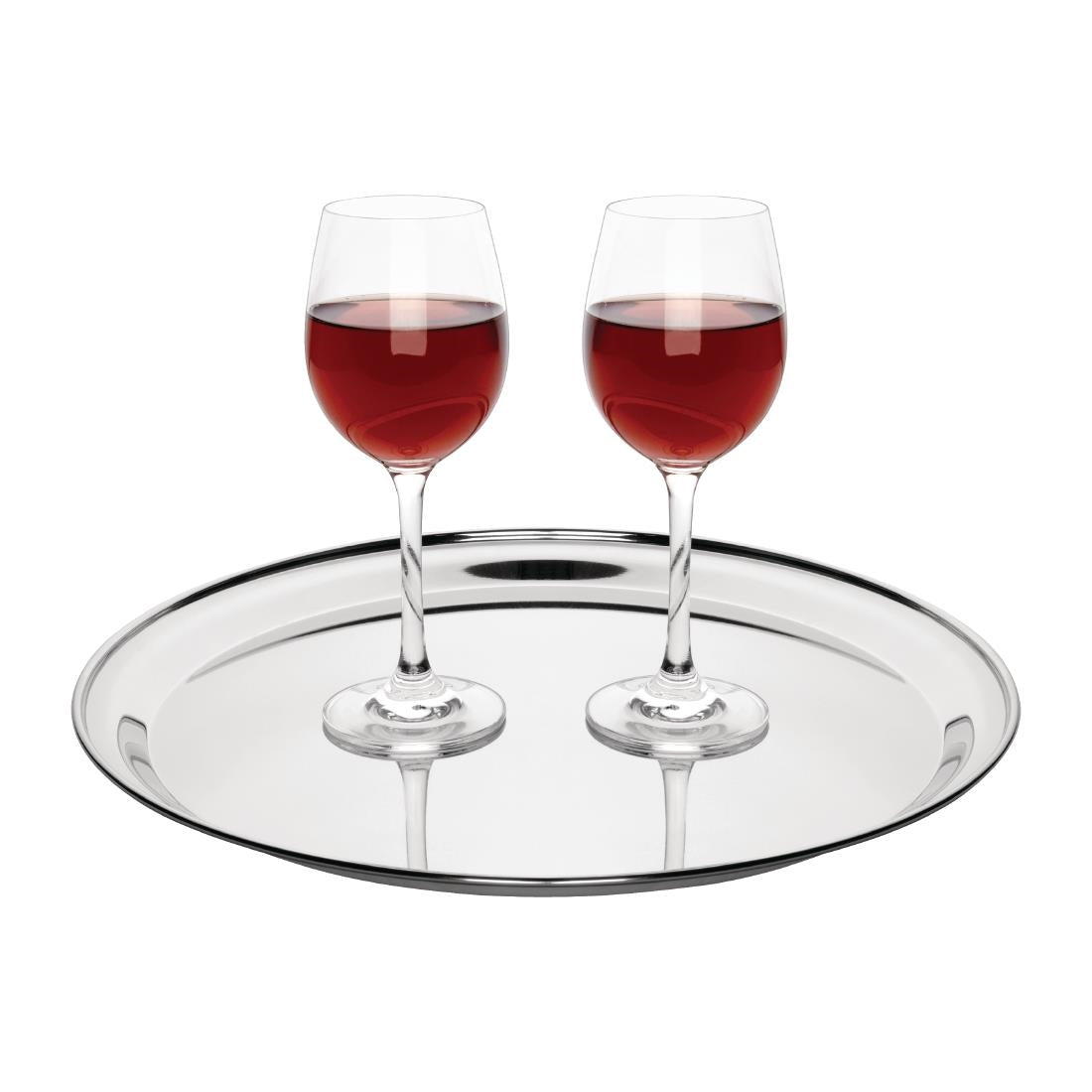 Olympia Stainless Steel Round Service Tray 355mm - DM193  Olympia   