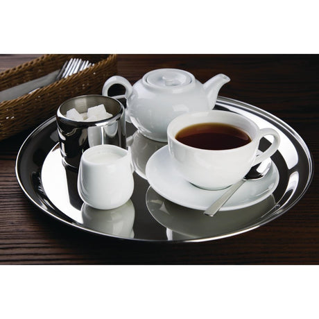 Olympia Stainless Steel Round Service Tray 355mm - DM193  Olympia   