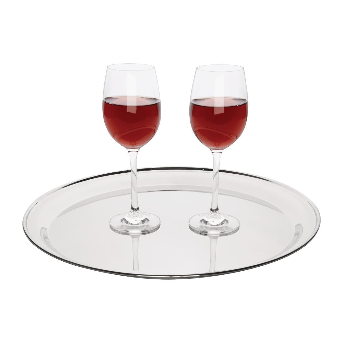 Olympia Stainless Steel Round Service Tray 405mm - DM194  Olympia   