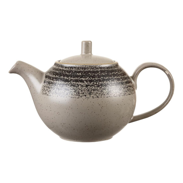 Churchill Studio Prints Homespun Charcoal Black Teapot 426ml (Pack of 4) - DM434 Churchill Super Vitrified Churchill   
