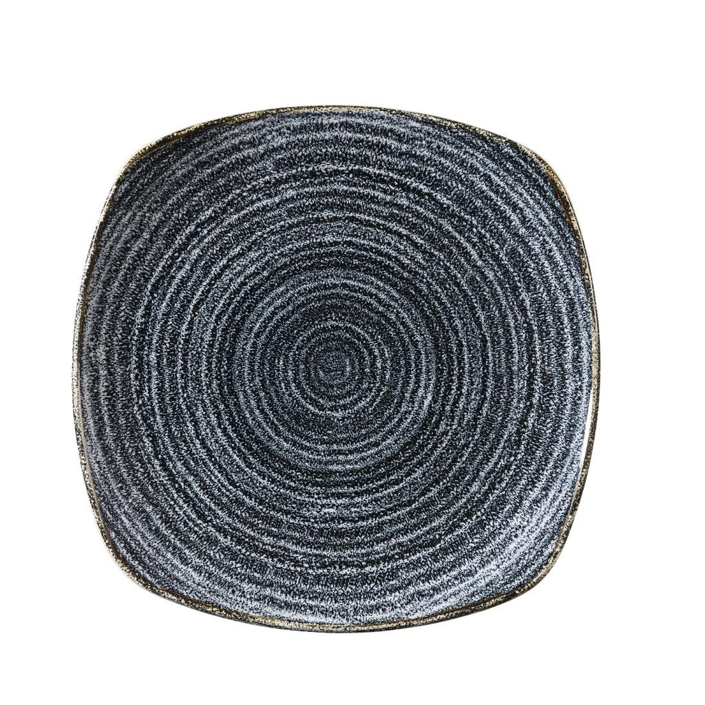 Churchill Studio Prints Homespun Charcoal Black Square Plate 215mm - DM445 Plates Churchill