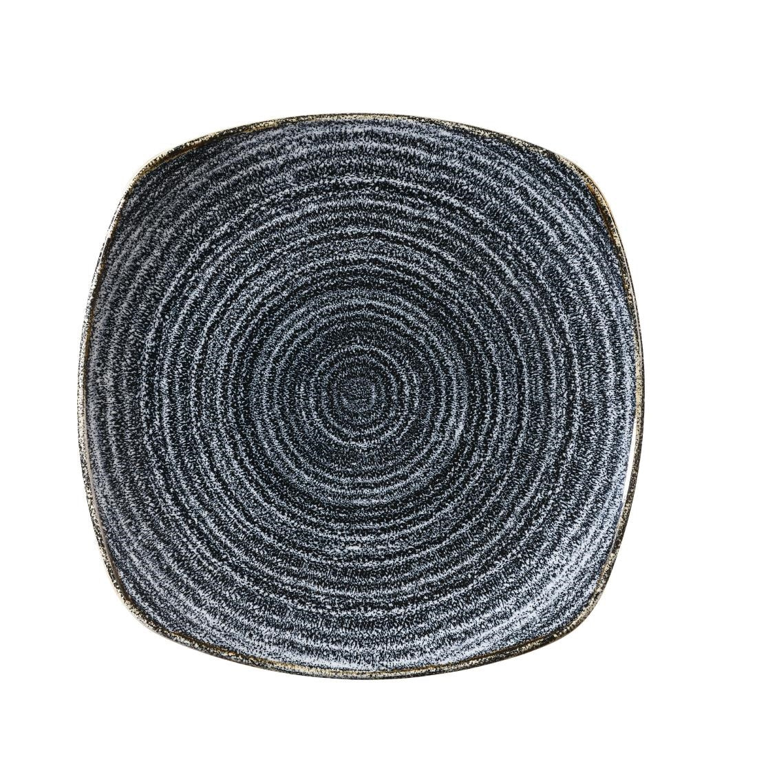 Churchill Studio Prints Homespun Charcoal Black Square Plate 215mm - DM445 Plates Churchill