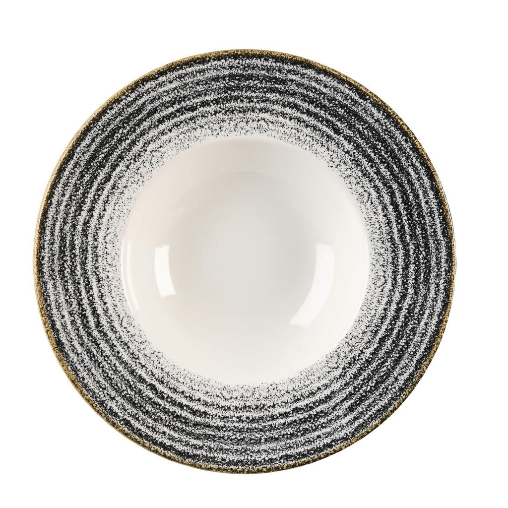 Churchill Studio Prints Homespun Charcoal Black Wide Rim Bowl 240mm - DM450 Bowls Churchill