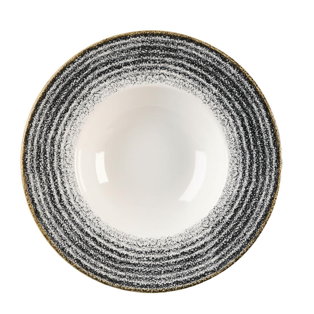 Churchill Studio Prints Homespun Charcoal Black Wide Rim Bowl 240mm - DM450 Bowls Churchill