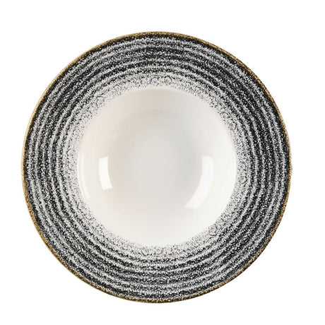 Churchill Studio Prints Homespun Charcoal Black Wide Rim Bowl 240mm - DM450 Bowls Churchill