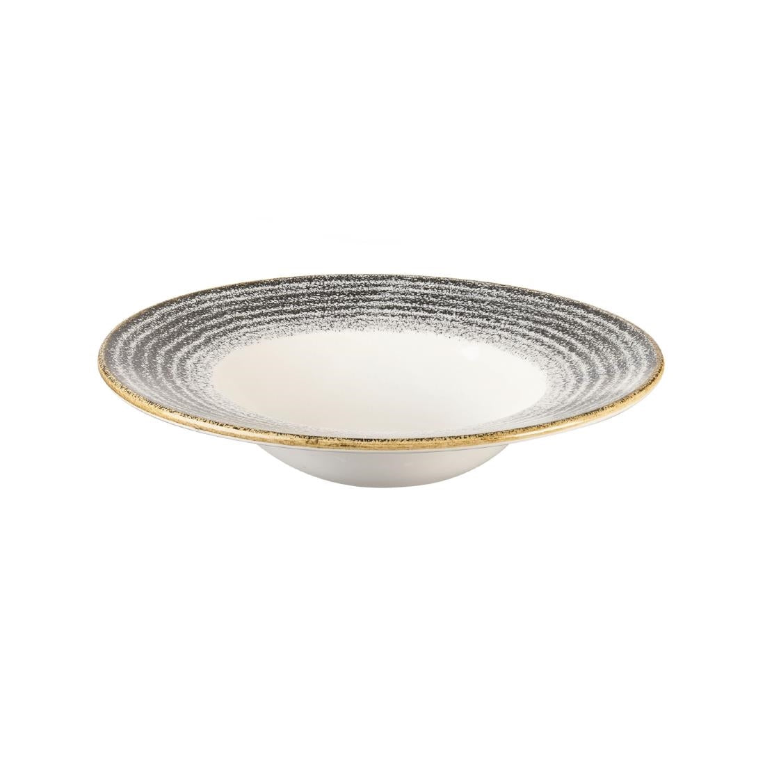 Churchill Studio Prints Homespun Charcoal Black Wide Rim Bowl 240mm - DM450 Bowls Churchill