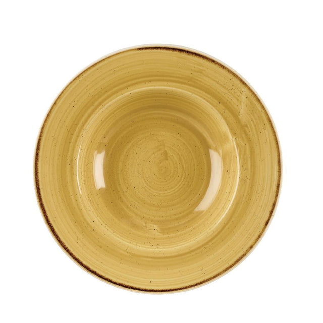 Churchill Stonecast Round Wide Rim Bowl Mustard Seed Yellow 240mm (Pack of 12) - DM469 Bowls Churchill
