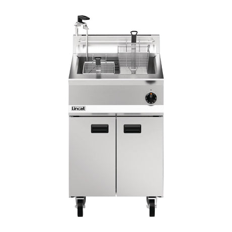 Lincat Opus 800 Single Tank Twin Basket Free Standing Natural Gas Filtration Fryer OG8107/OP - DM535-N Freestanding Gas Fyers Lincat