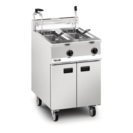 Lincat Opus 800 Twin Tank Twin Basket Free Standing Natural Gas Dual Filtration Fryer OG8111/OP2 - DM540-N Freestanding Gas Fyers Lincat
