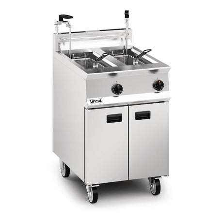 Lincat Opus 800 Twin Tank Twin Basket Free Standing Propane Gas Dual Filtration Fryer OG8111/OP2 - DM540-P Freestanding Gas Fyers Lincat