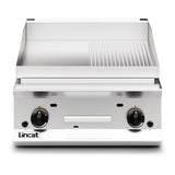 Lincat Opus 800 Half Ribbed Natural Gas Griddle OG8201/R/N - DM546-N  Lincat   
