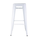 Bolero Bistro Galvanised Steel High Stools White (Pack of 4) - DM763 Metal Bar Stools Bolero   