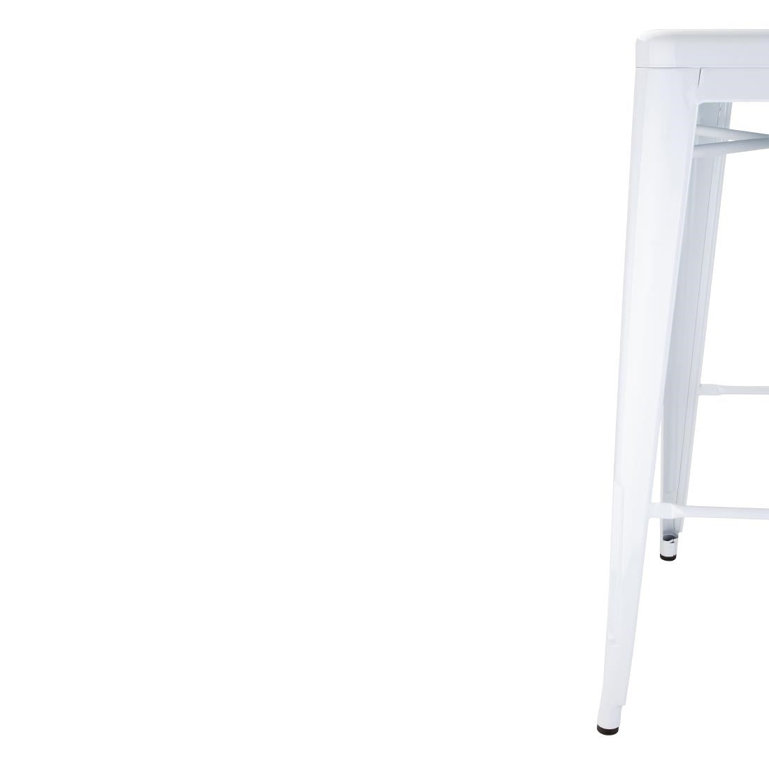 Bolero Bistro Galvanised Steel High Stools White (Pack of 4) - DM763 Metal Bar Stools Bolero   