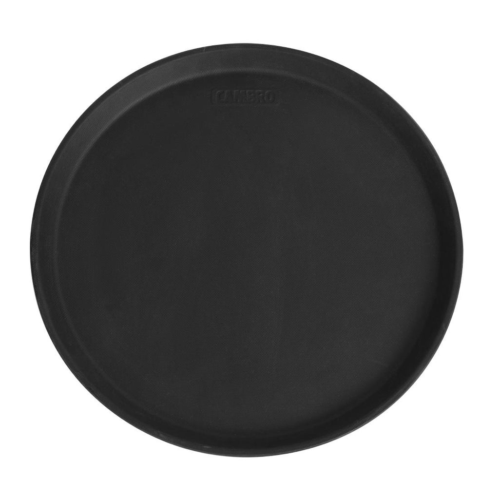 Cambro Camtread Fibreglass Round Non-Slip Tray Black 355mm - DM781  Cambro   