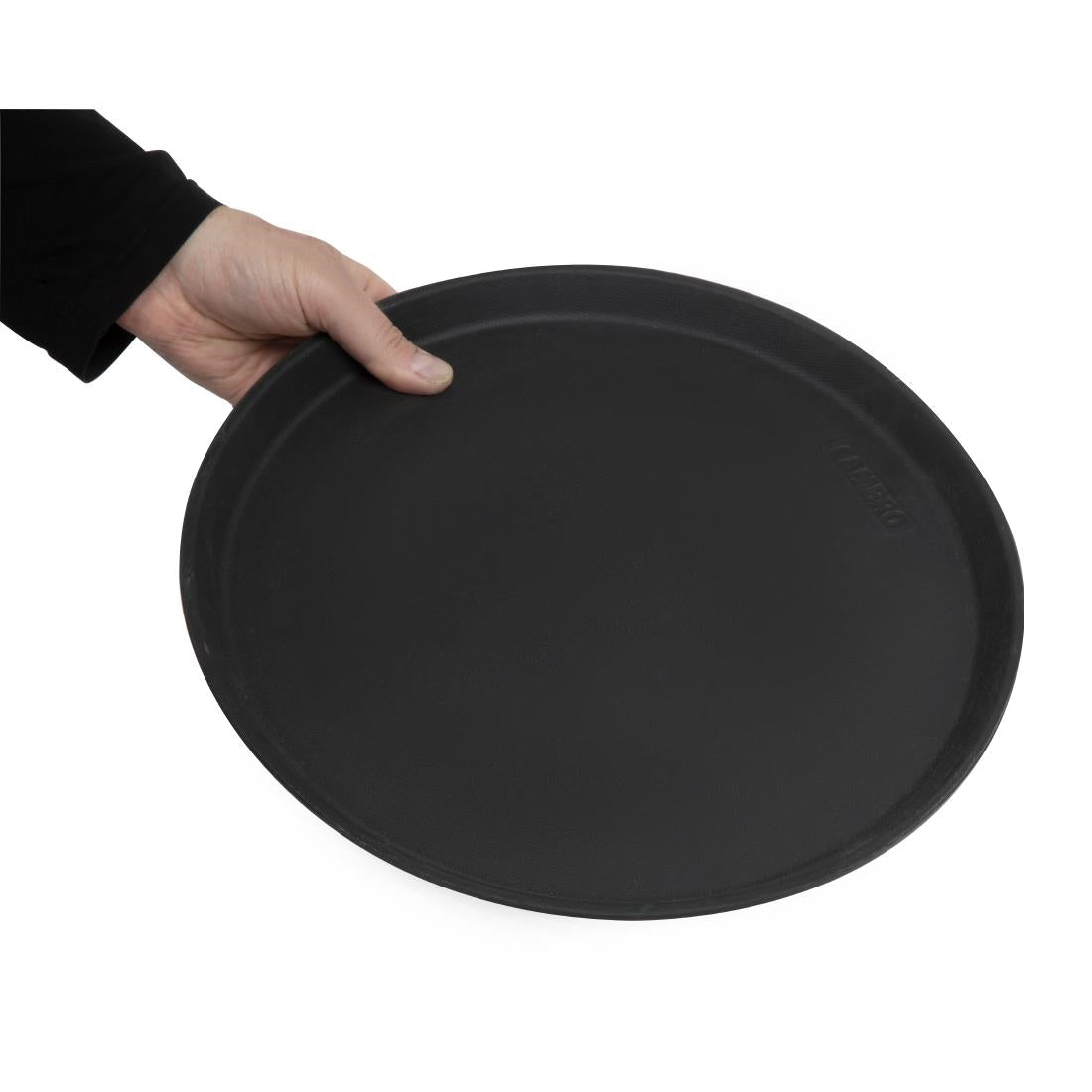 Cambro Camtread Fibreglass Round Non-Slip Tray Black 355mm - DM781  Cambro   