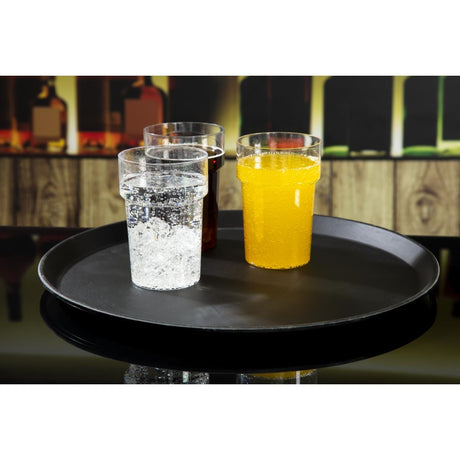 Cambro Camtread Fibreglass Round Non-Slip Tray Black 405mm - DM782  Cambro   