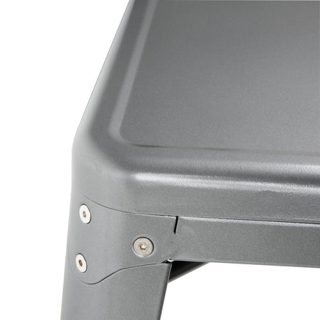 Bolero Bistro Square Steel Table Gun Metal 668mm - DM904 Steel Tables Bolero   