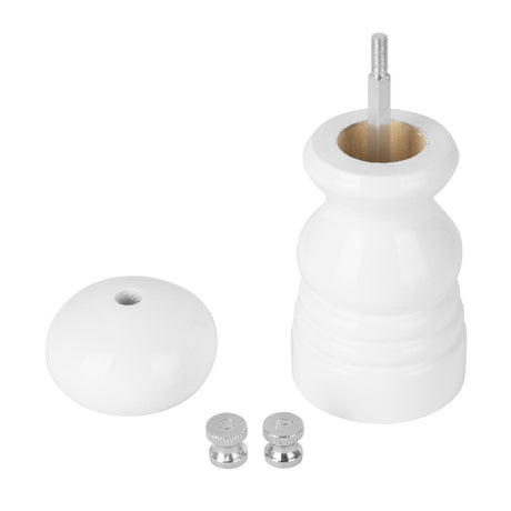 Olympia Salt Or Pepper Grinder White Hevea Wood 125mm - DN652  Olympia   