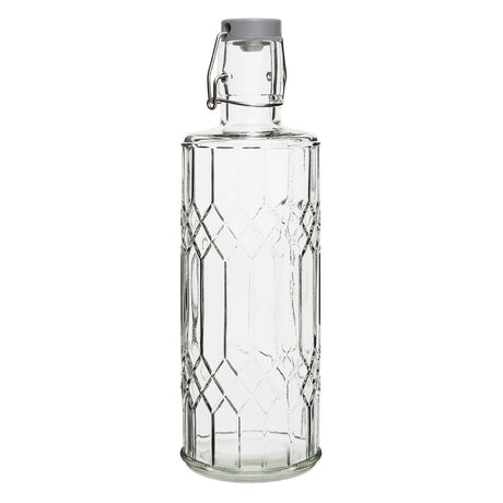 Olympia Geo Glass Water Bottle with Stopper 1Ltr (Pack of 6) - DN816 Jugs, Pitchers, Decanters & Carafes Olympia   