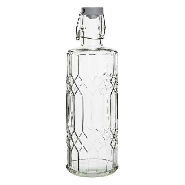 Olympia Geo Glass Water Bottle with Stopper 1Ltr (Pack of 6) - DN816 Jugs, Pitchers, Decanters & Carafes Olympia   