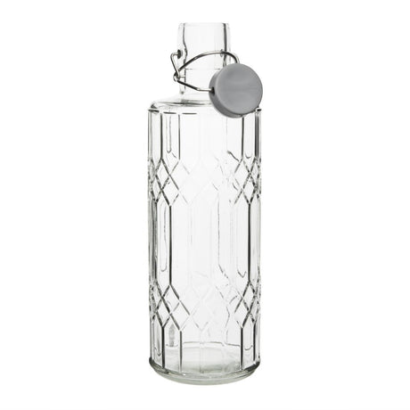 Olympia Geo Glass Water Bottle with Stopper 1Ltr (Pack of 6) - DN816 Jugs, Pitchers, Decanters & Carafes Olympia   