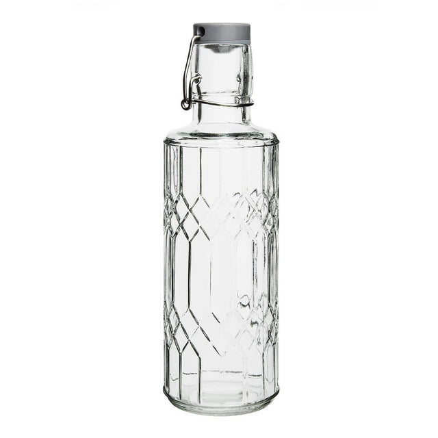 Olympia Geo Glass Water Bottle with Stopper 640ml (Pack of 6) - DN817 Jugs, Pitchers, Decanters & Carafes Olympia   